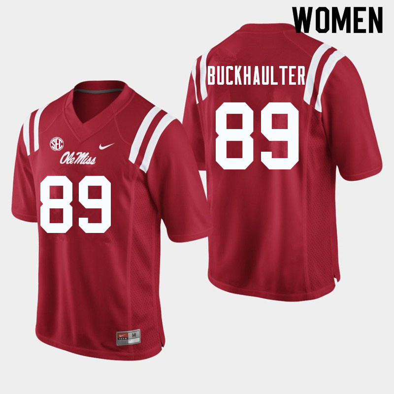 Women #89 Brandon Buckhaulter Ole Miss Rebels College Football Jerseys Sale-Red - Click Image to Close